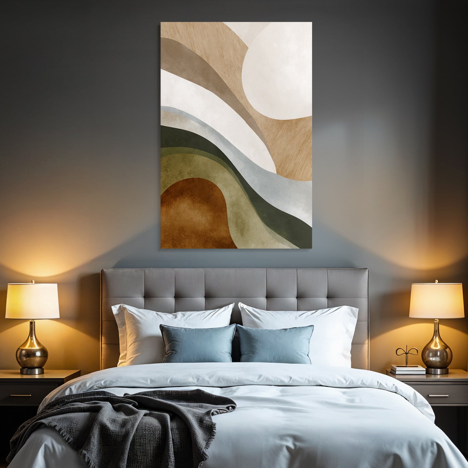 Abstract Design Earthy Colors Textured Layered Shapes Modern Art