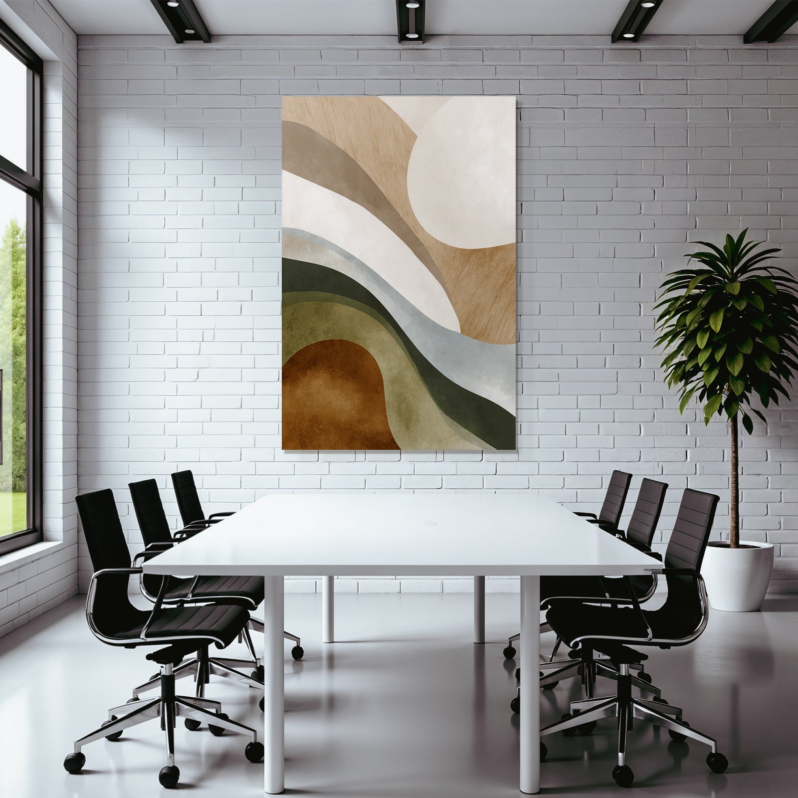 Abstract Design Earthy Colors Textured Layered Shapes Modern Art