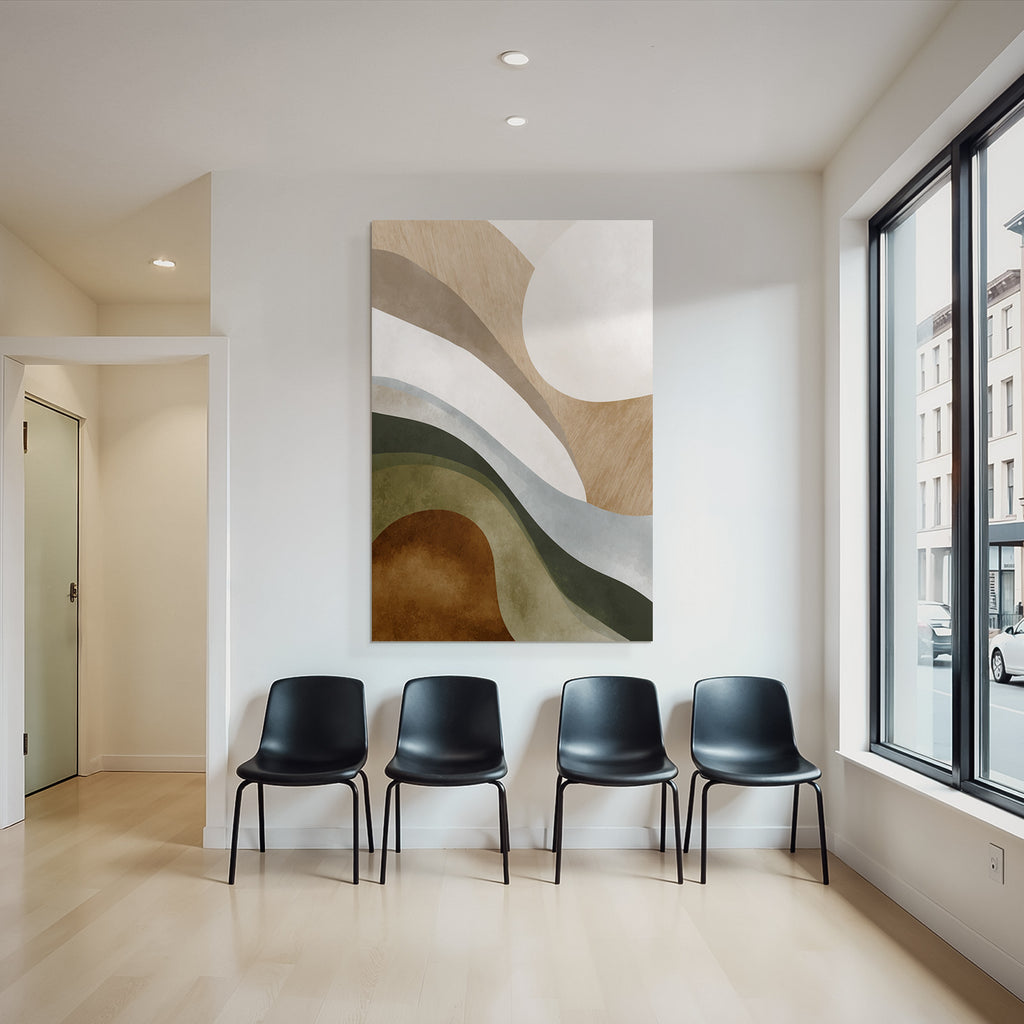 Abstract Design Earthy Colors Textured Layered Shapes Modern Art