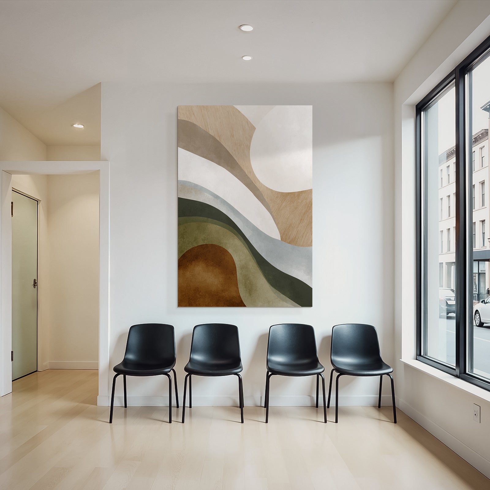 Abstract Design Earthy Colors Textured Layered Shapes Modern Art
