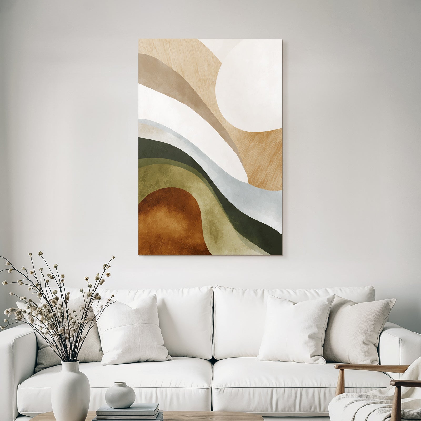 Abstract Design Earthy Colors Textured Layered Shapes Modern Art