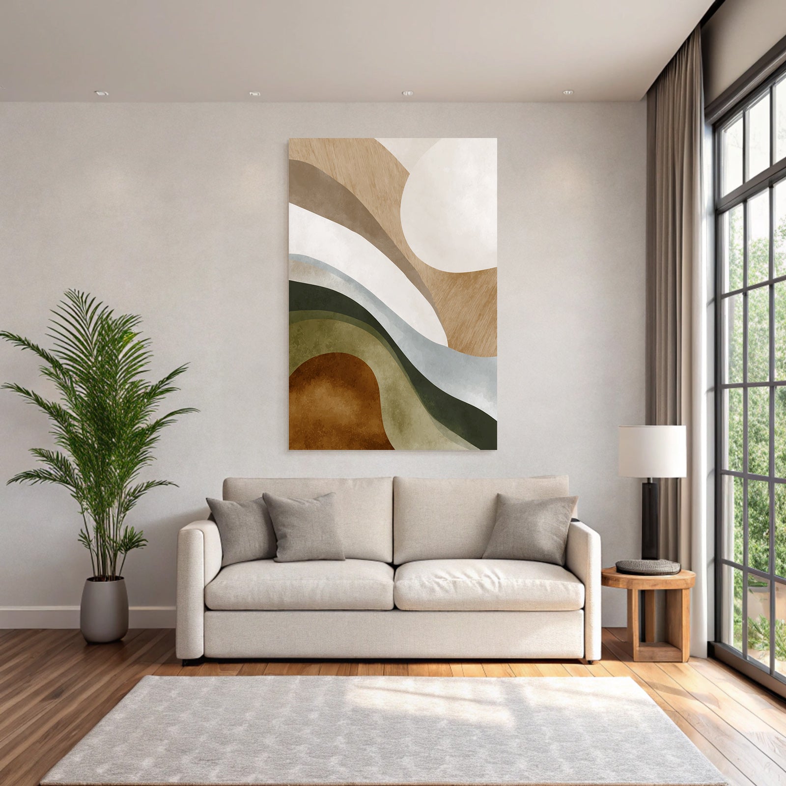 Abstract Design Earthy Colors Textured Layered Shapes Modern Art