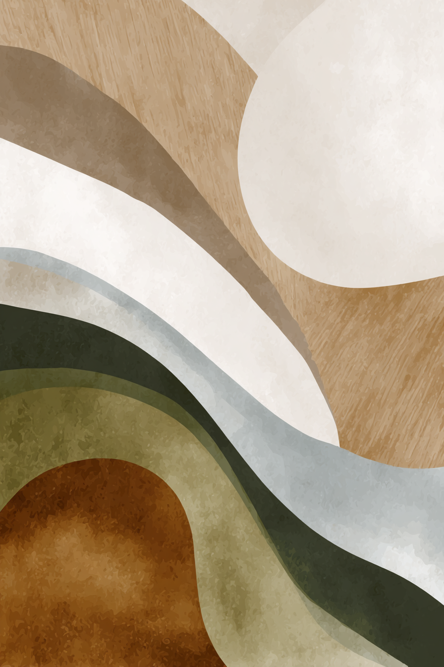 Abstract Design Earthy Colors Textured Layered Shapes Modern Art | Japandi | Einrichtungsstile