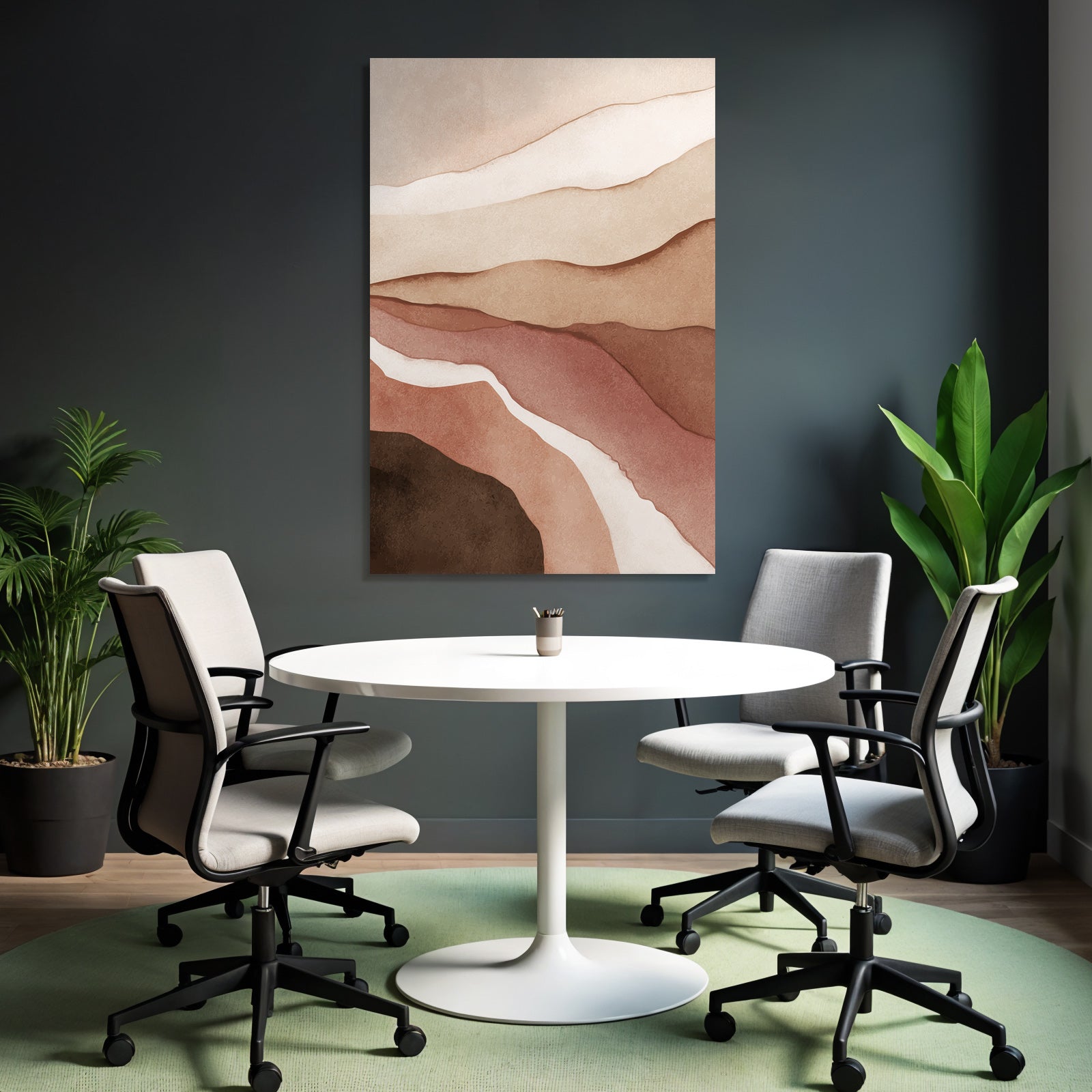 Abstract Design Erdtoene Wellen Huegel
