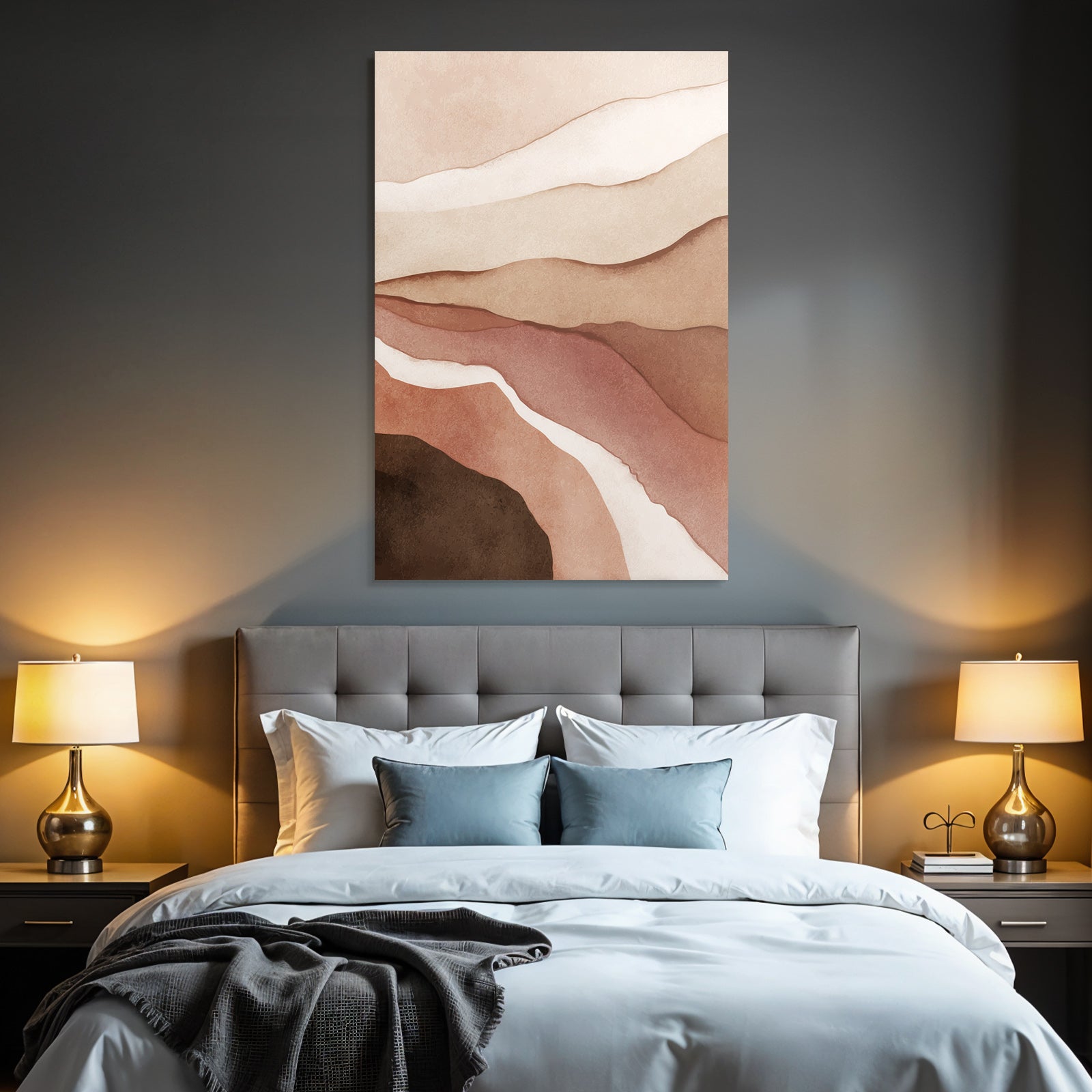 Abstract Design Erdtoene Wellen Huegel