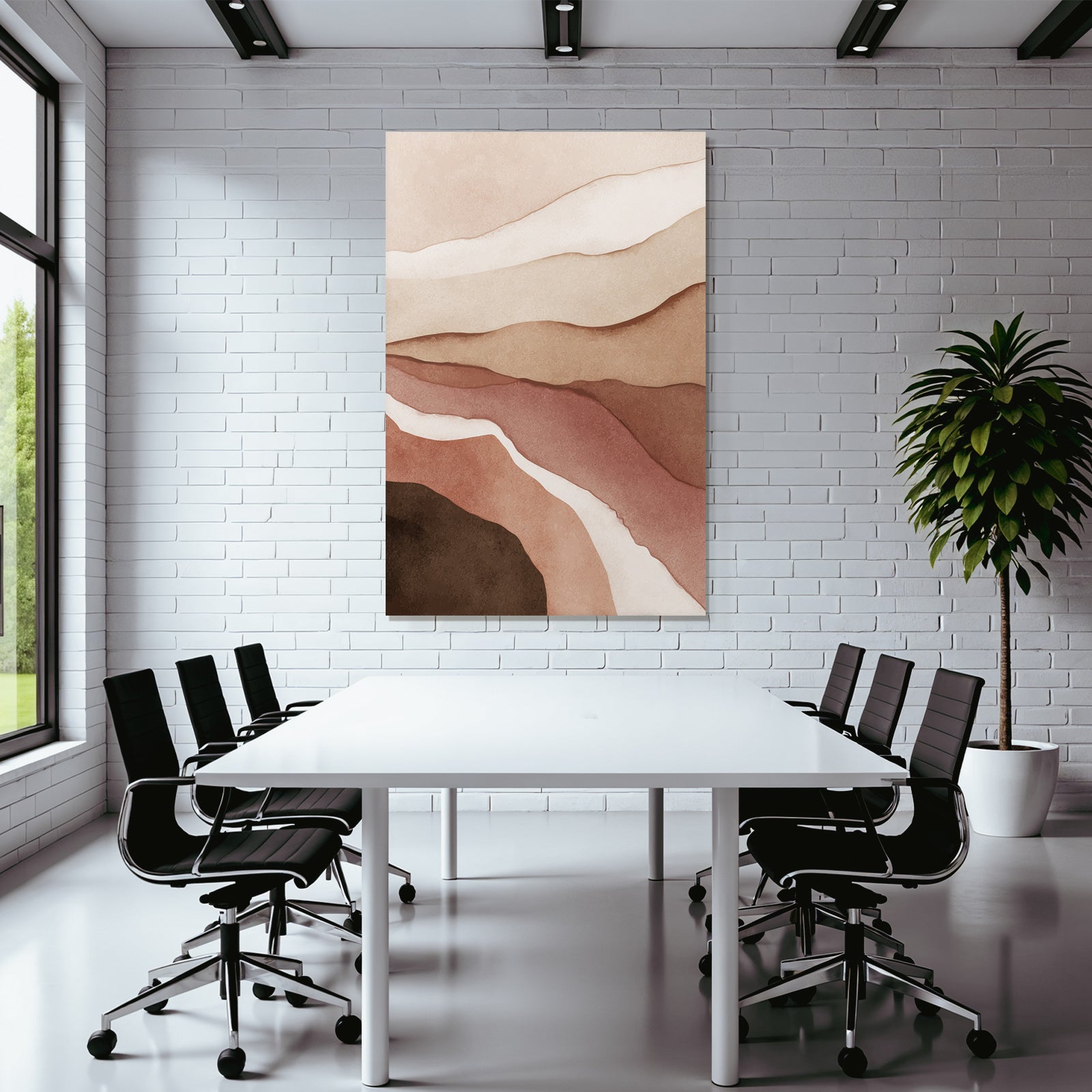 Abstract Design Erdtoene Wellen Huegel