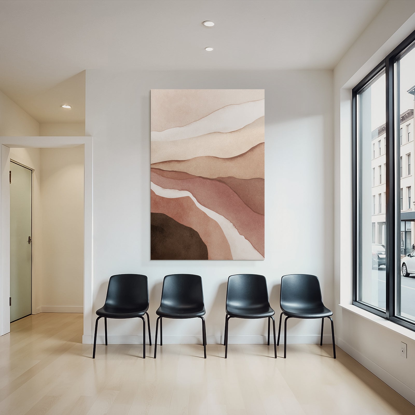 Abstract Design Erdtoene Wellen Huegel