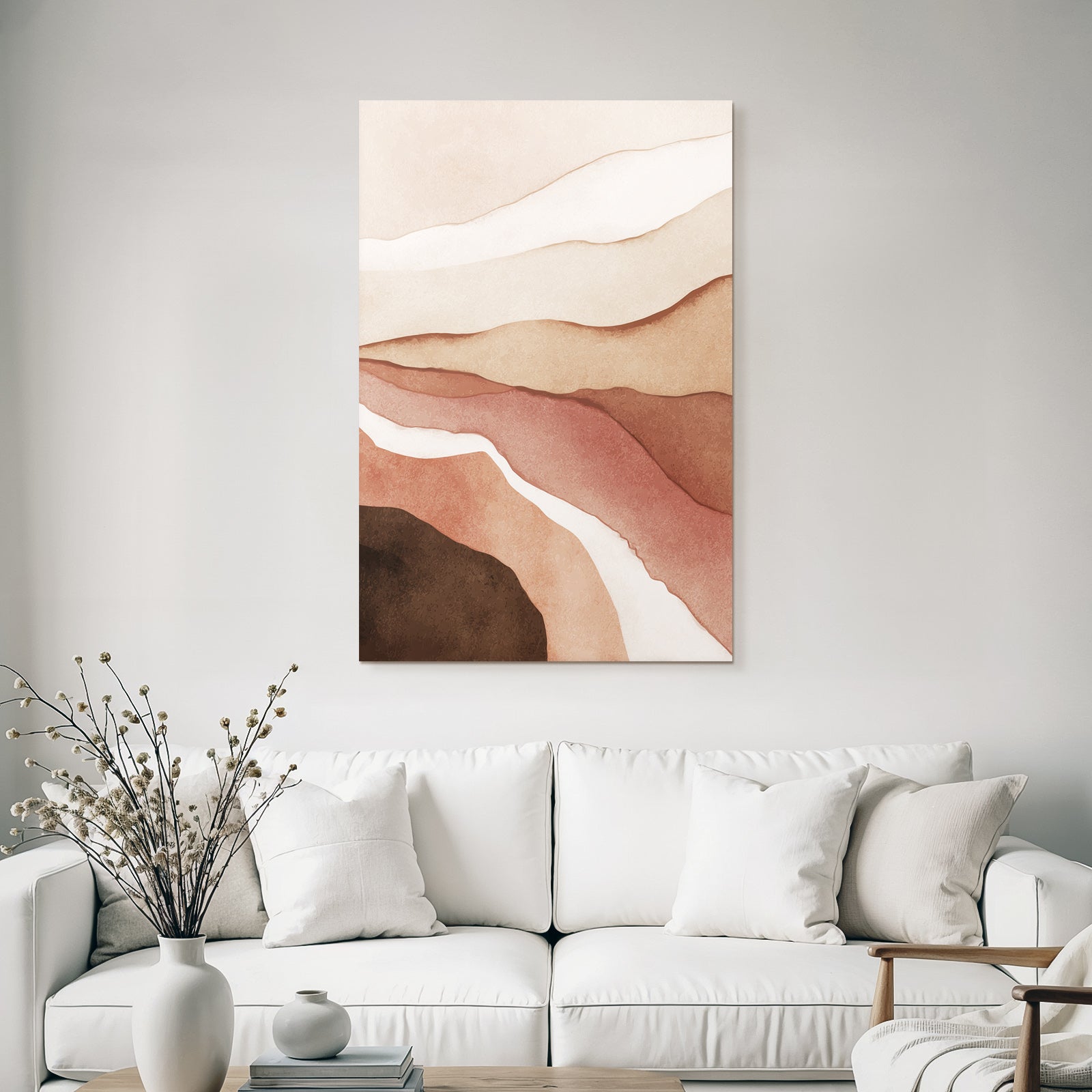Abstract Design Erdtoene Wellen Huegel
