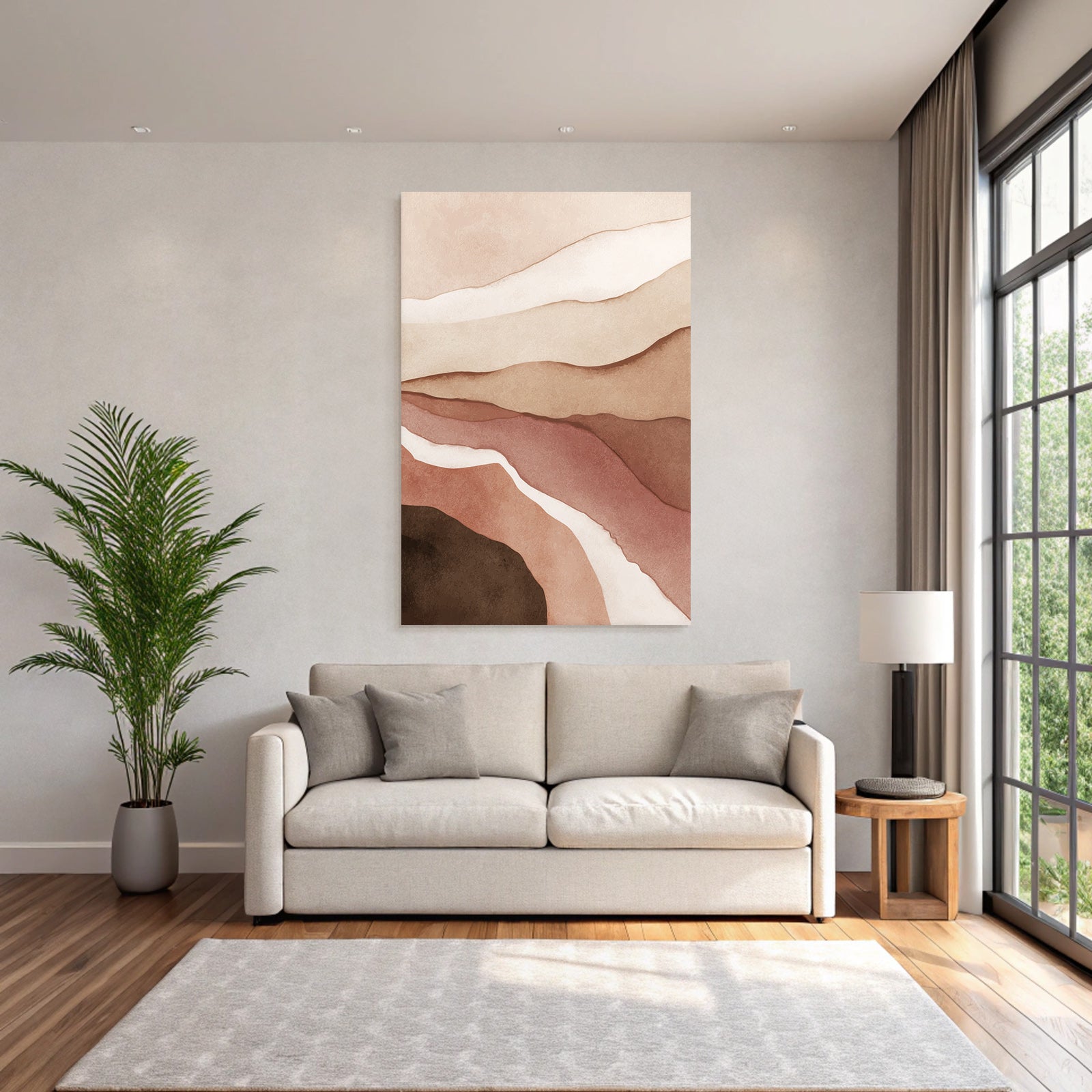 Abstract Design Erdtoene Wellen Huegel