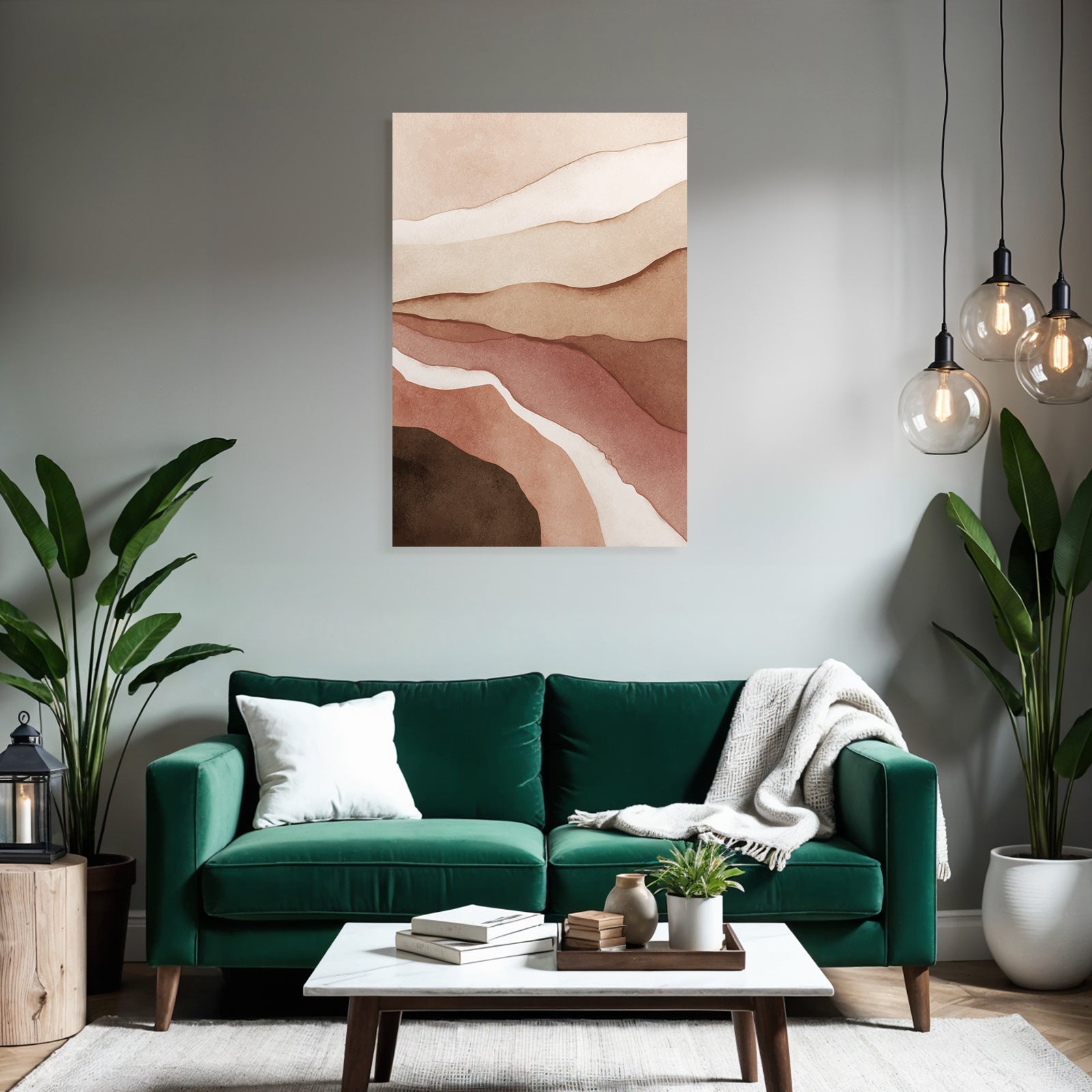 Abstract Design Erdtoene Wellen Huegel