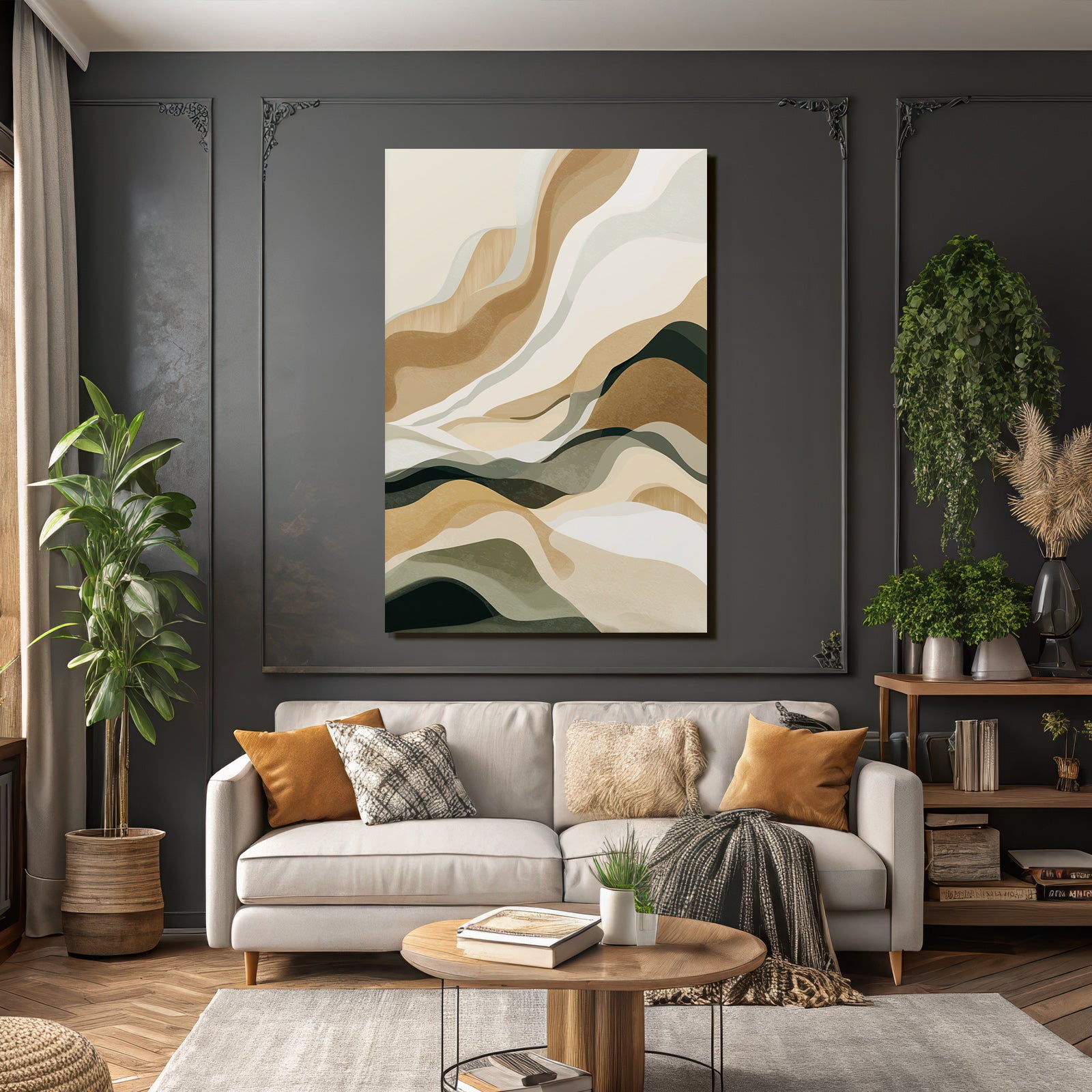 Abstract Design Neutral Colors Fluid Shapes