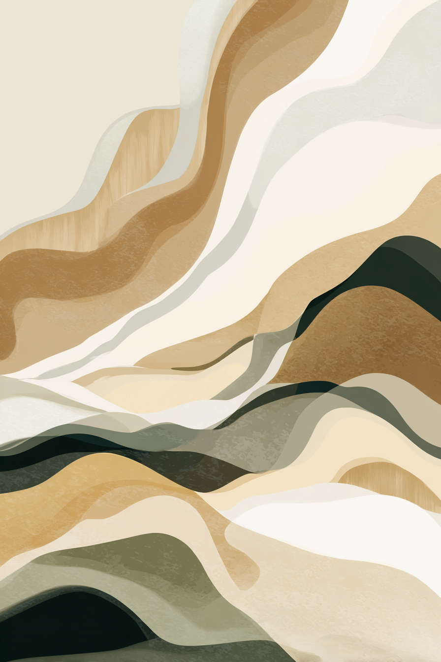 Abstract Design Neutral Colors Fluid Shapes | Japandi | Einrichtungsstile