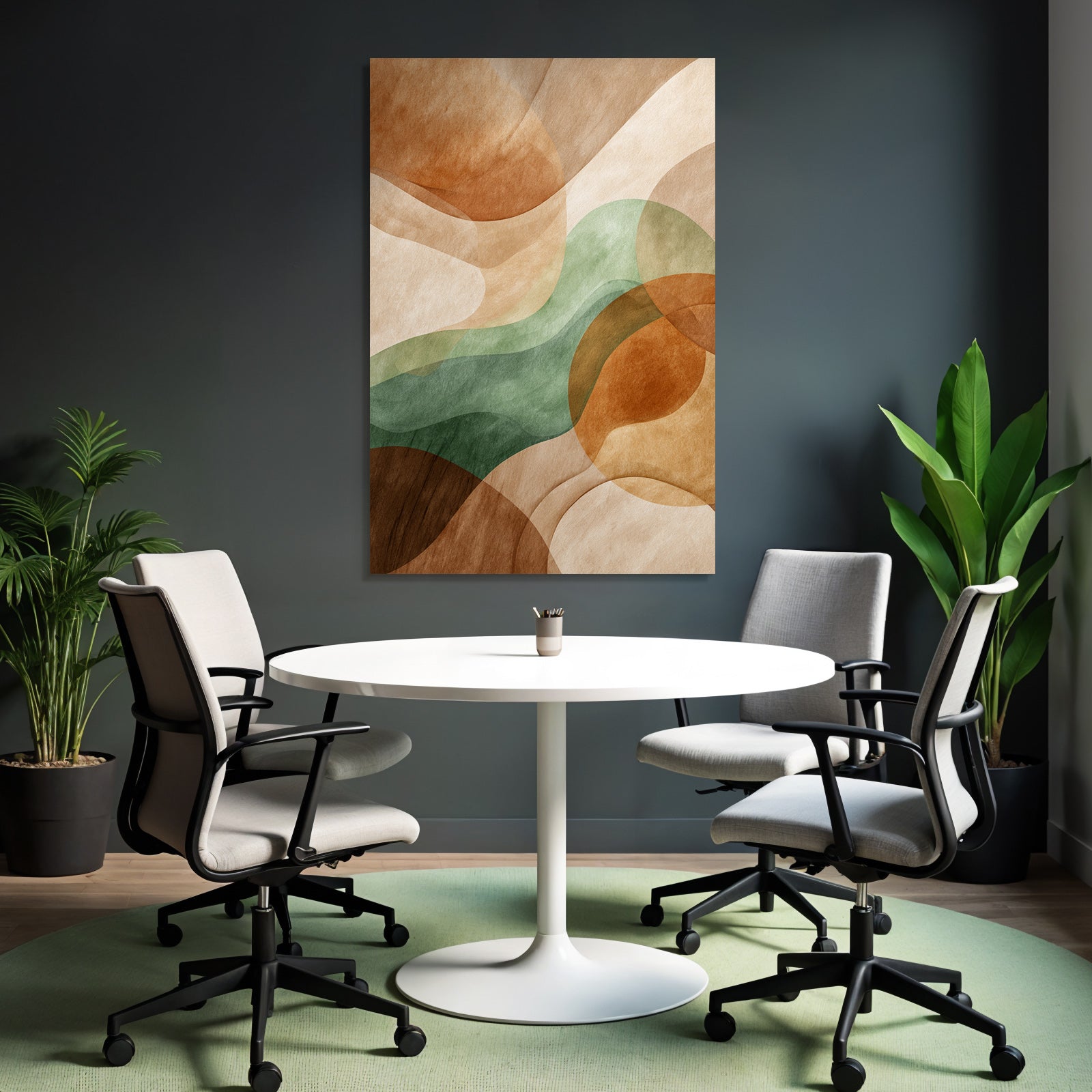 Abstract Design Wavy Shapes Warm Cool Colors