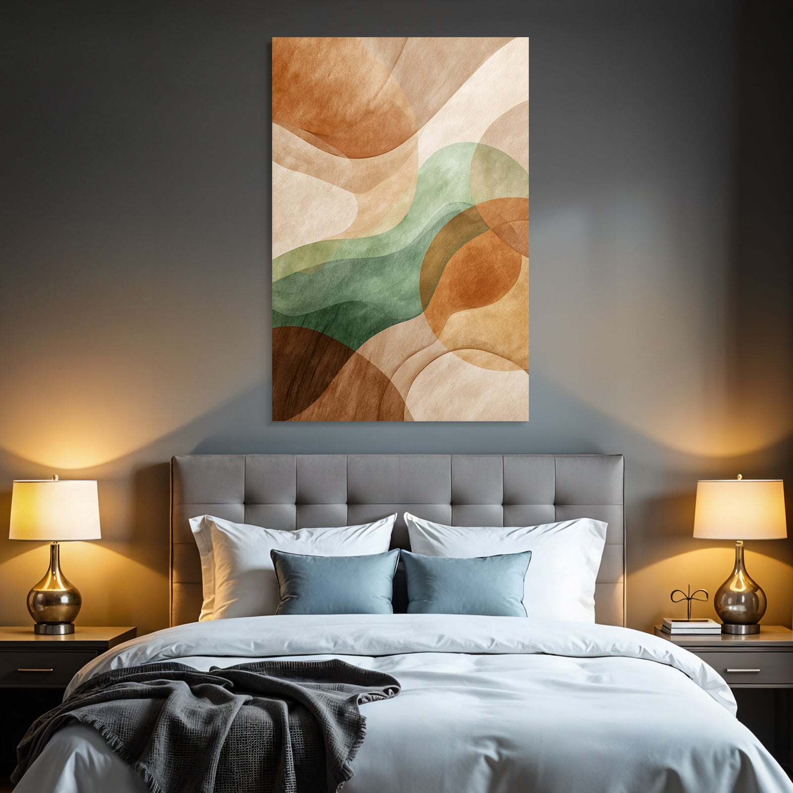 Abstract Design Wavy Shapes Warm Cool Colors