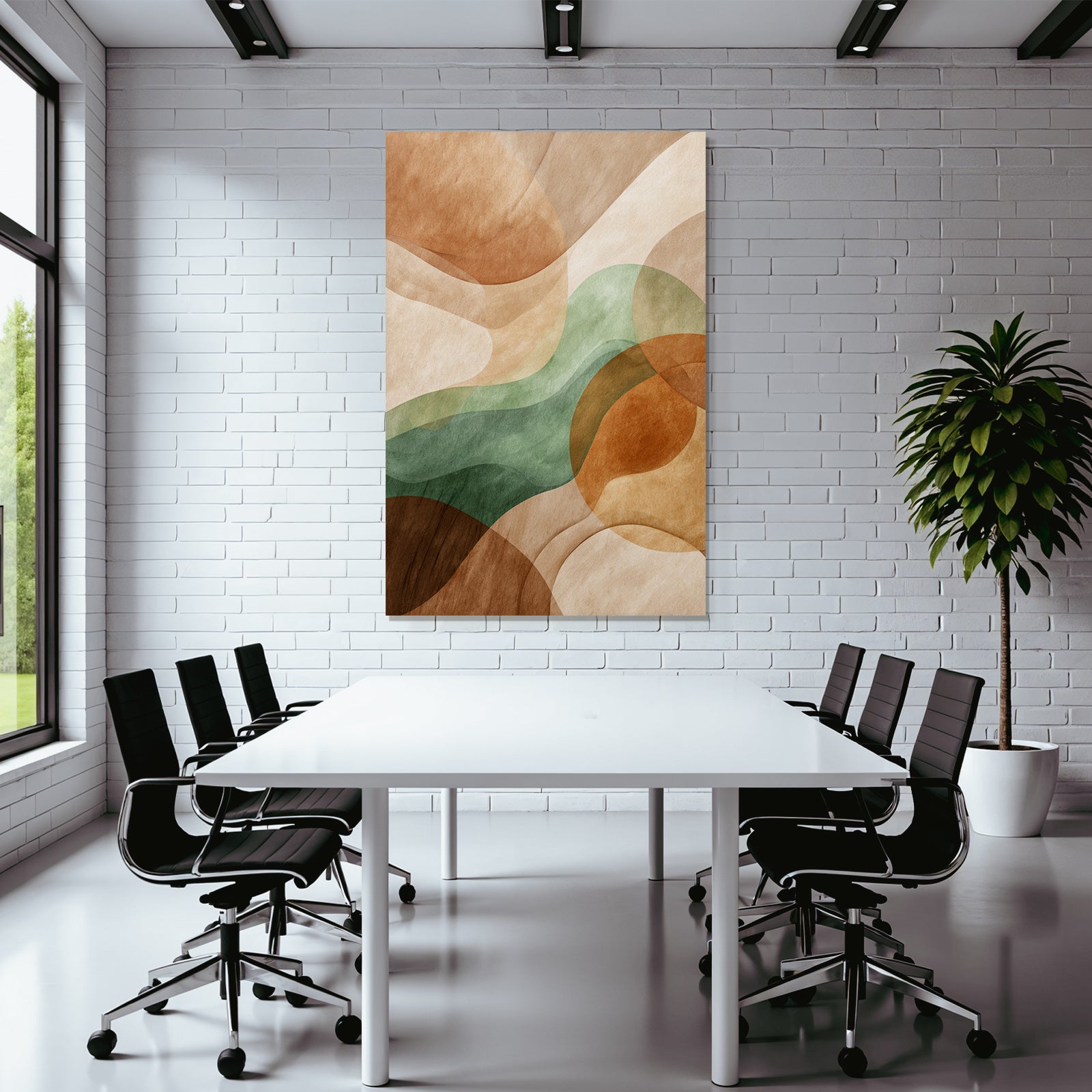 Abstract Design Wavy Shapes Warm Cool Colors