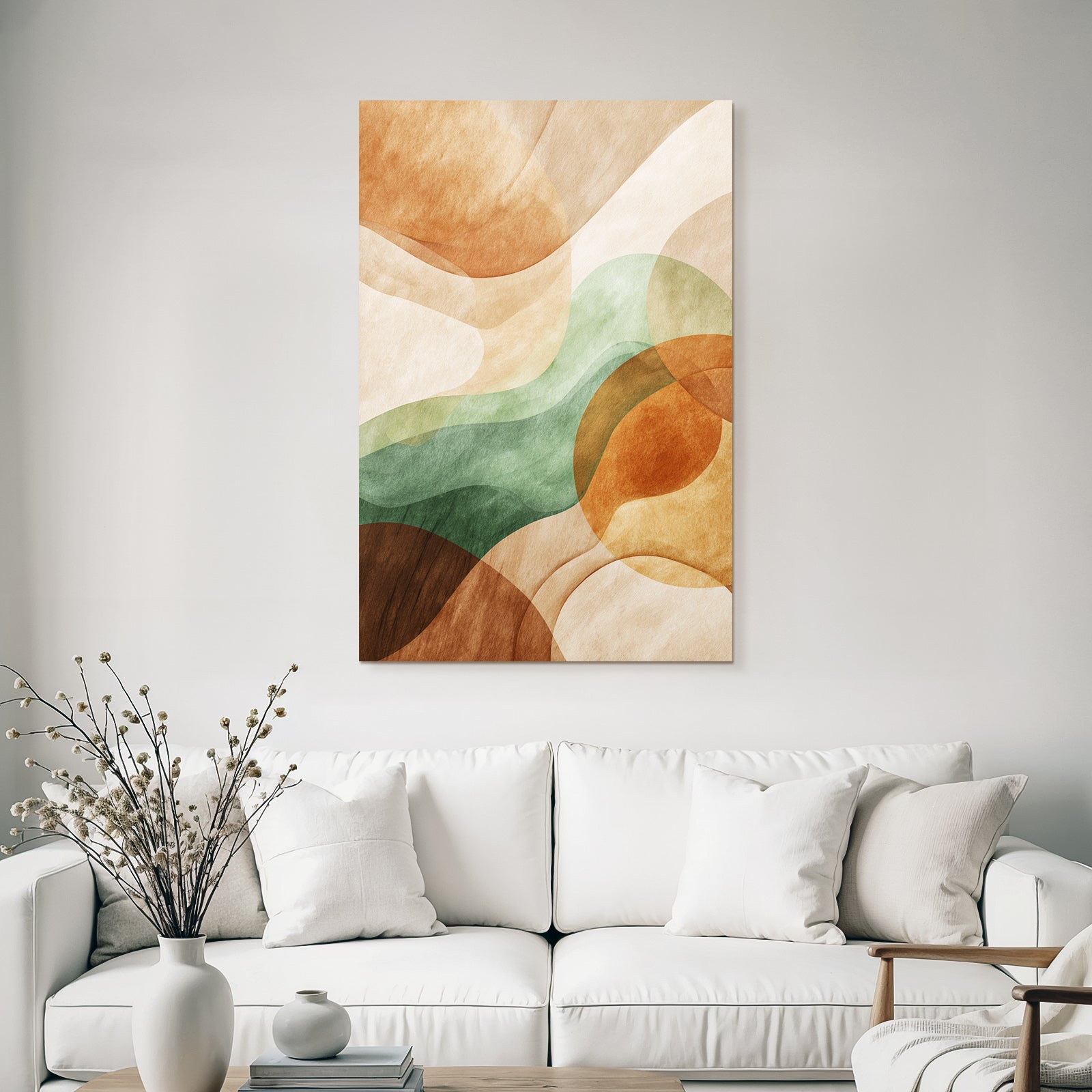 Abstract Design Wavy Shapes Warm Cool Colors