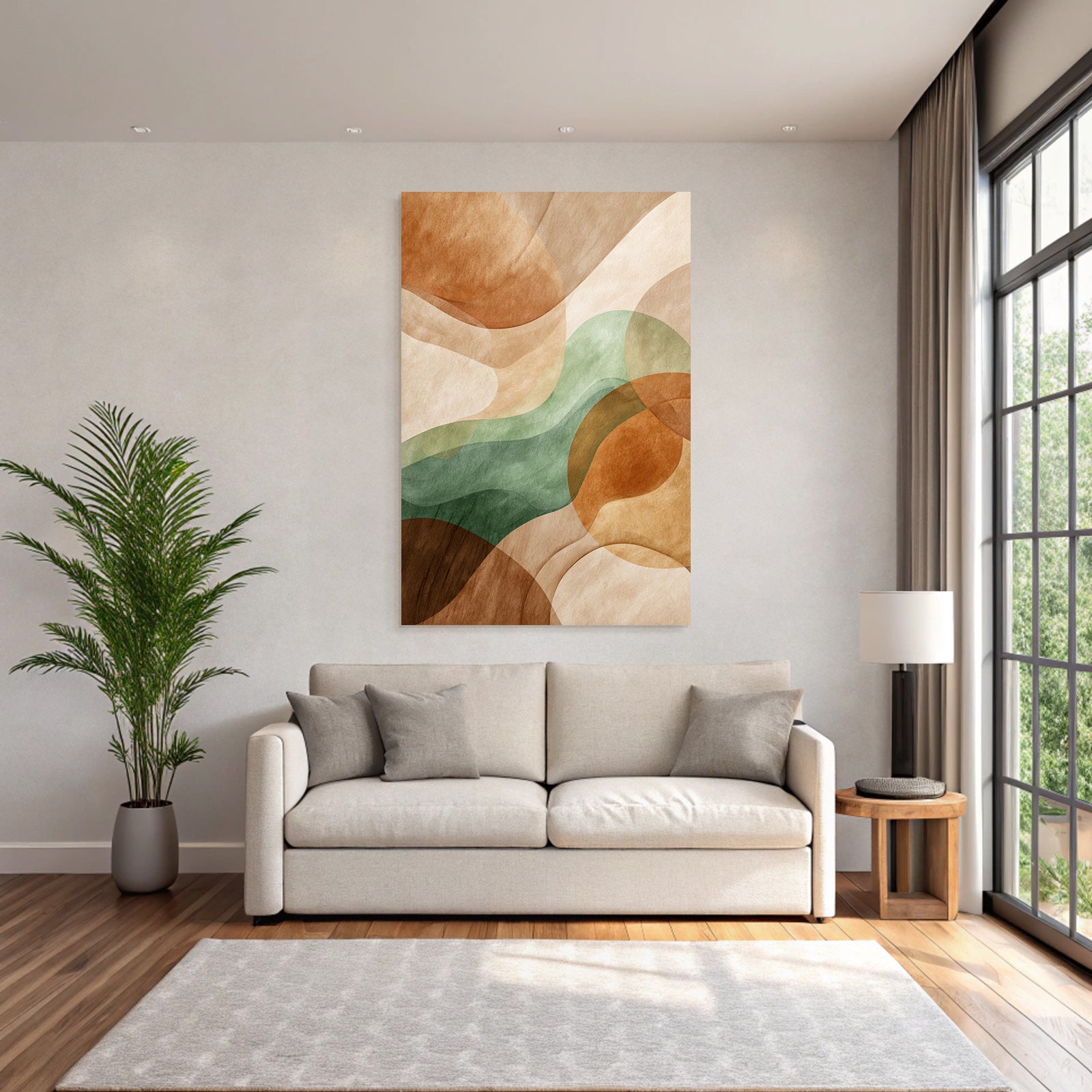 Abstract Design Wavy Shapes Warm Cool Colors