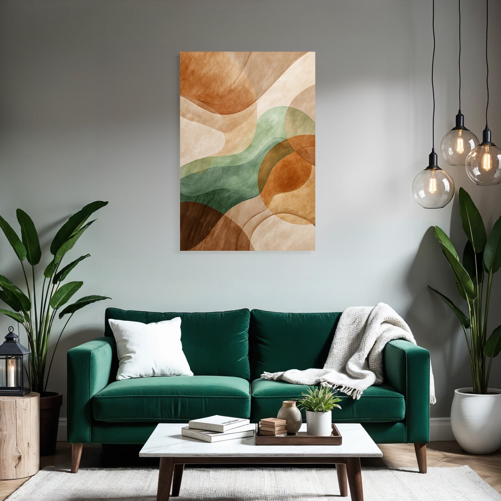 Abstract Design Wavy Shapes Warm Cool Colors