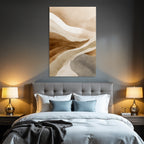 Abstract Earth Tones Wavy Shapes Design Illustration