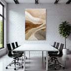 Abstract Earth Tones Wavy Shapes Design Illustration