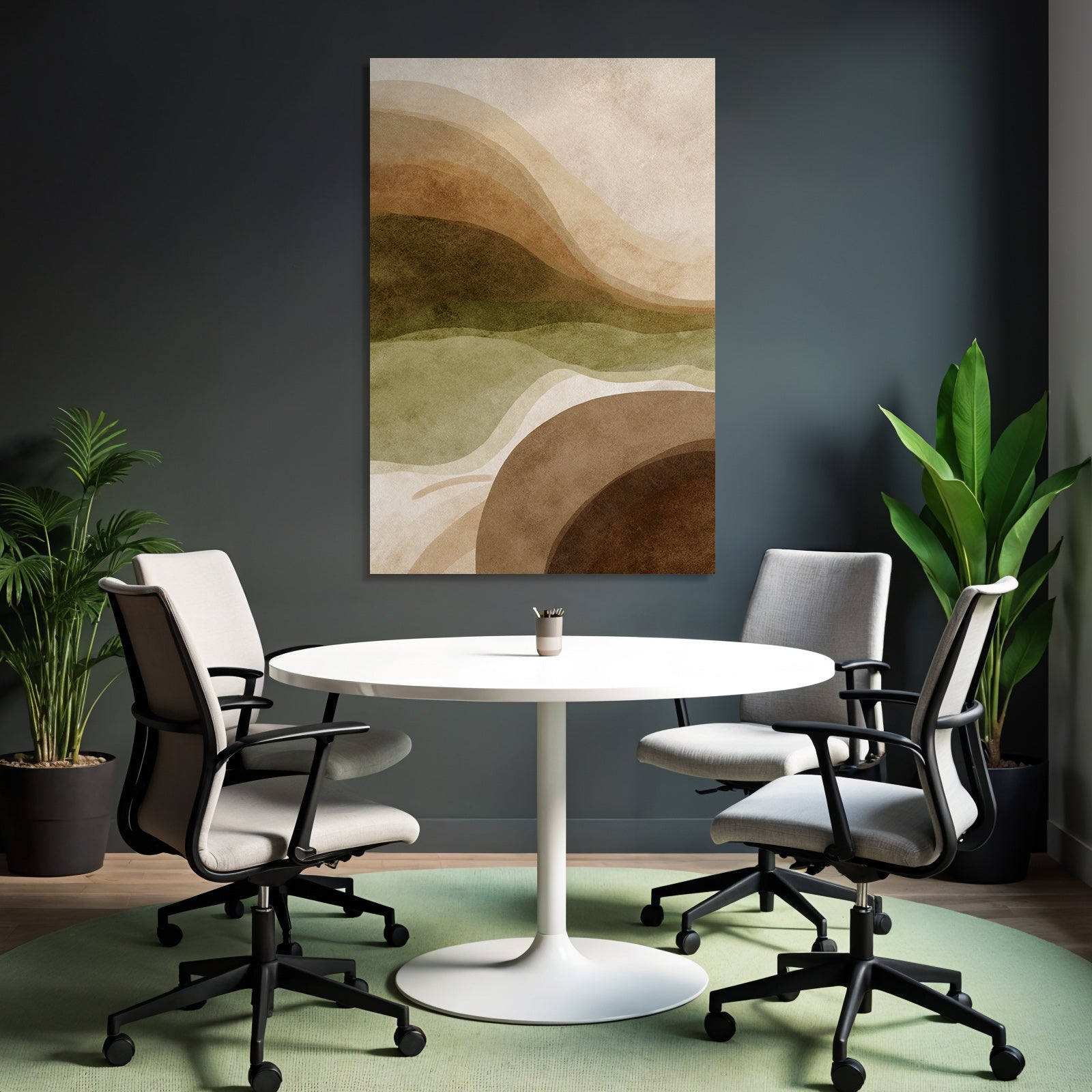 Abstract Earthy Design Flowing Shapes Layers