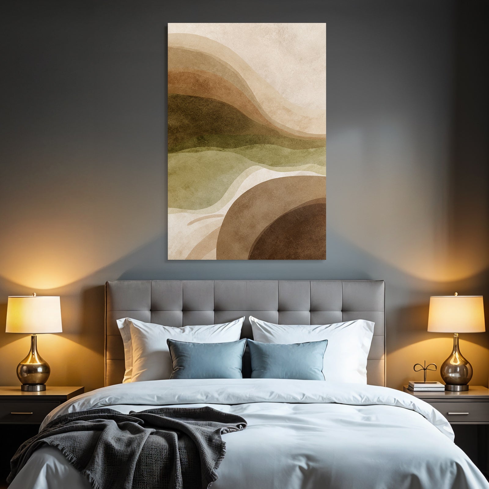 Abstract Earthy Design Flowing Shapes Layers