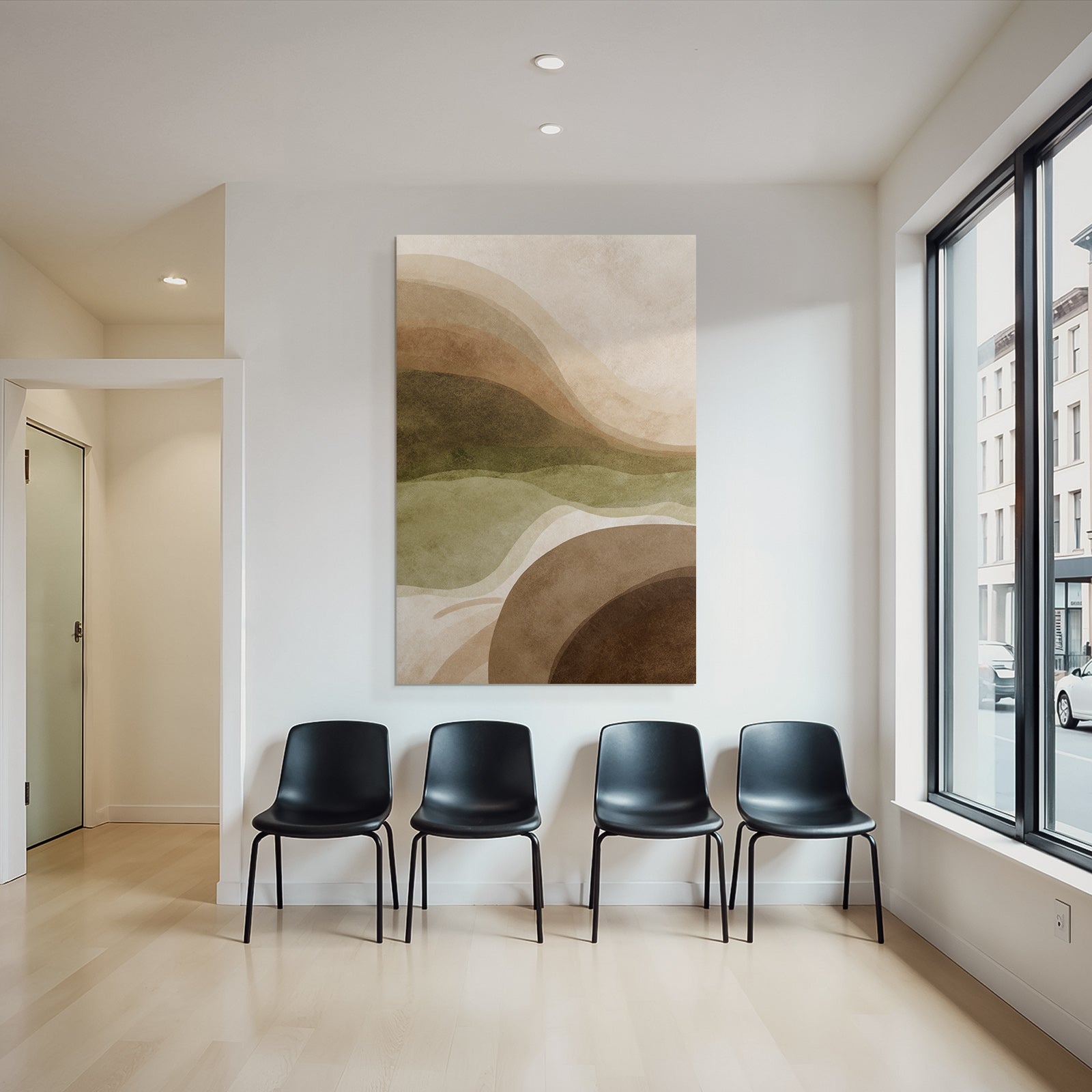 Abstract Earthy Design Flowing Shapes Layers