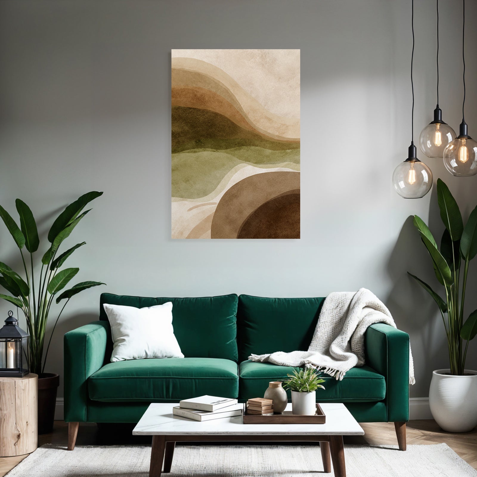 Abstract Earthy Design Flowing Shapes Layers