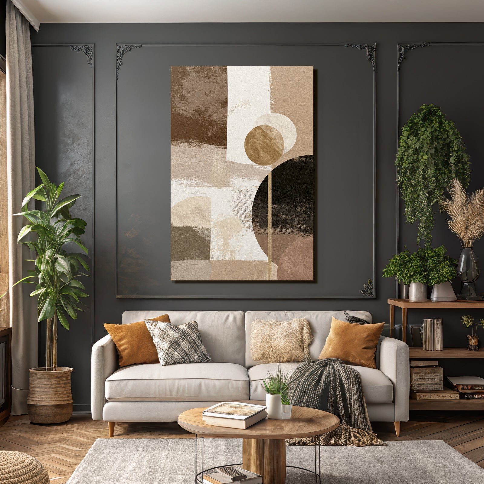 Abstract Illustration Earthy Tones Shapes