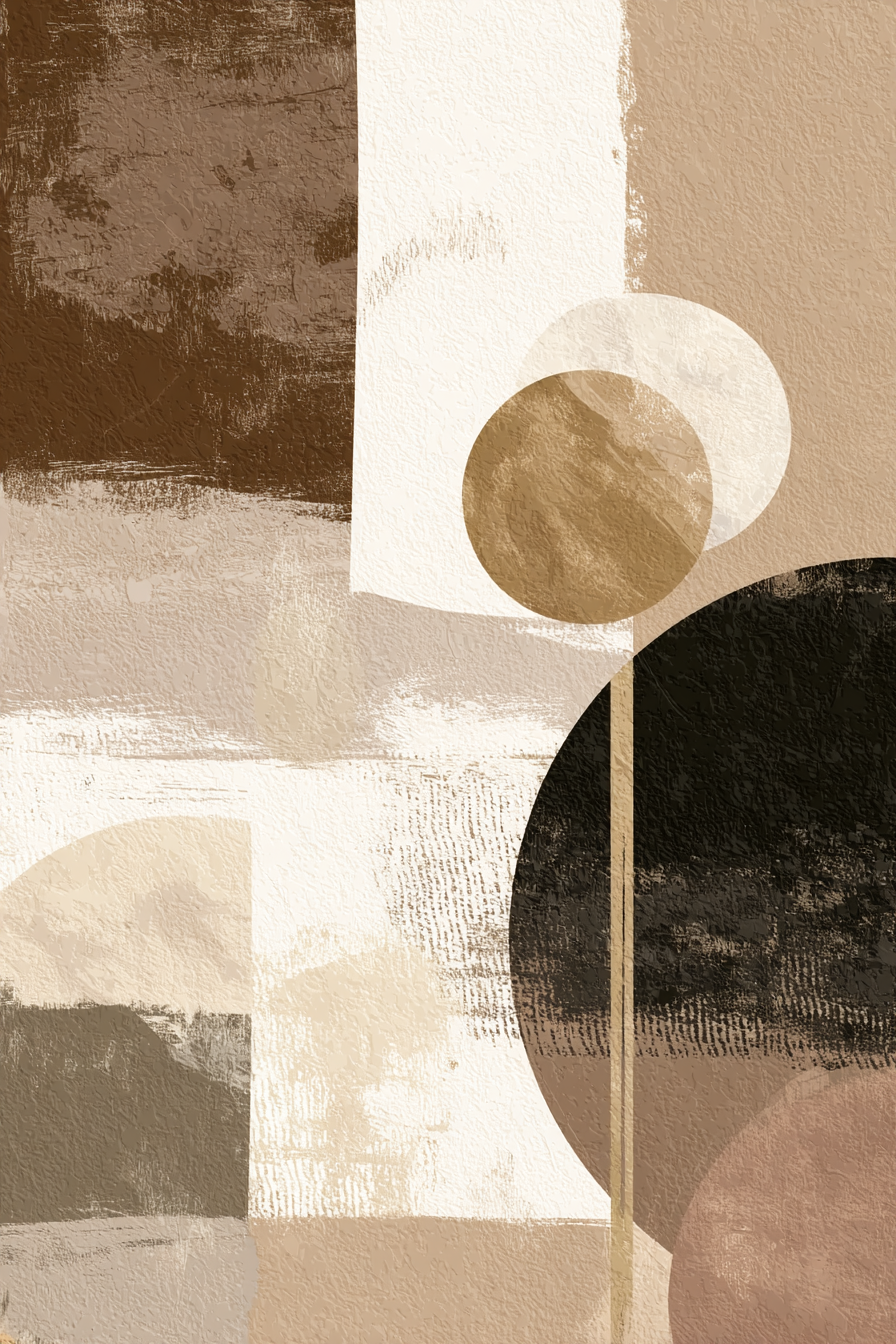 Abstract Illustration Earthy Tones Shapes | Japandi | Einrichtungsstile