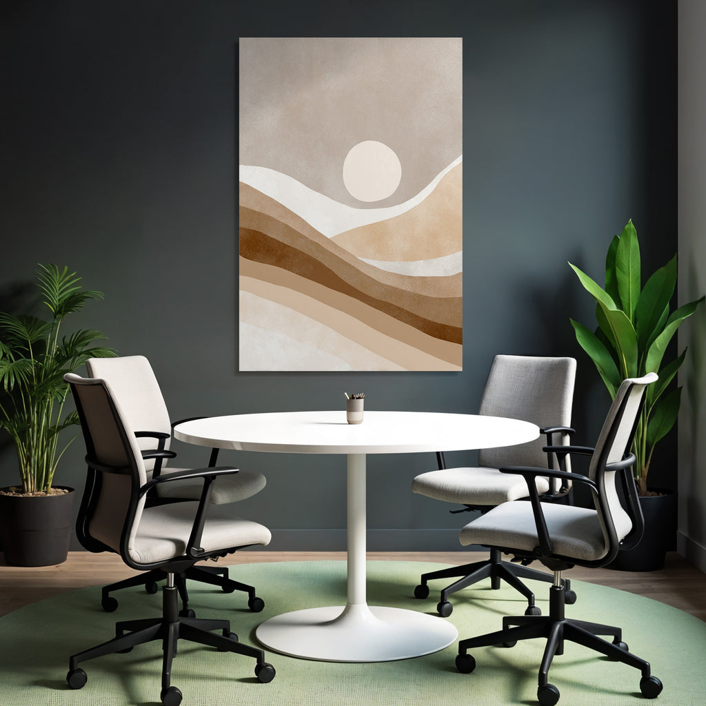 Abstract Illustration Soft Shapes Earth Tones Sun Minimalist