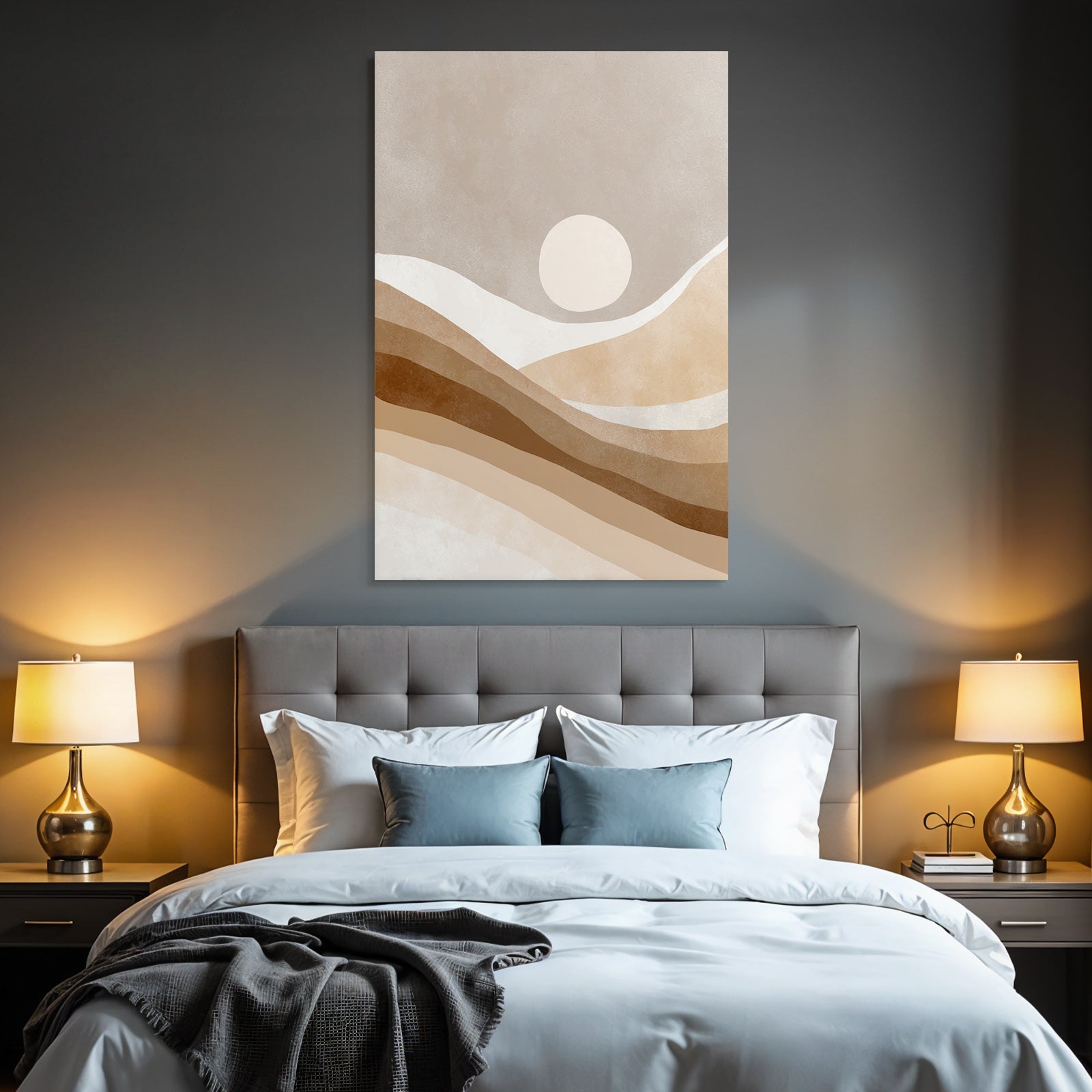 Abstract Illustration Soft Shapes Earth Tones Sun Minimalist