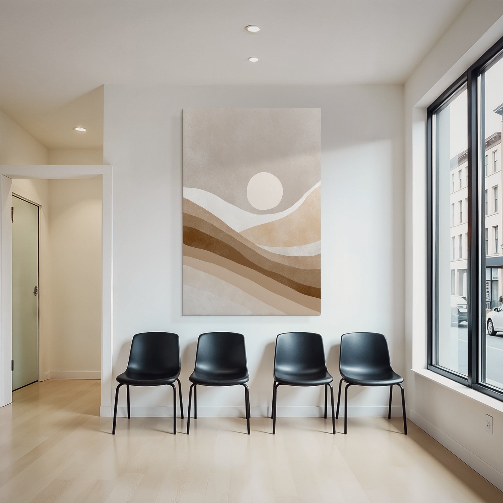 Abstract Illustration Soft Shapes Earth Tones Sun Minimalist