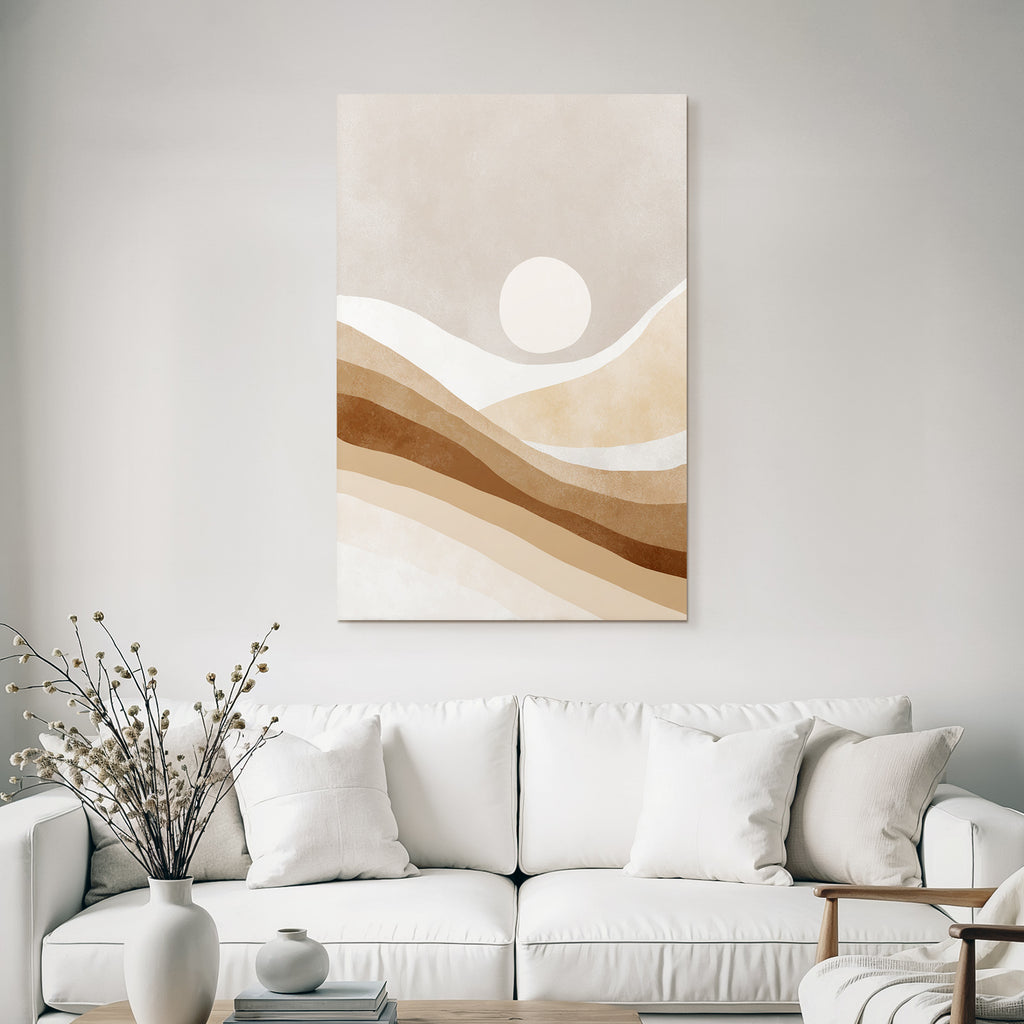 Abstract Illustration Soft Shapes Earth Tones Sun Minimalist