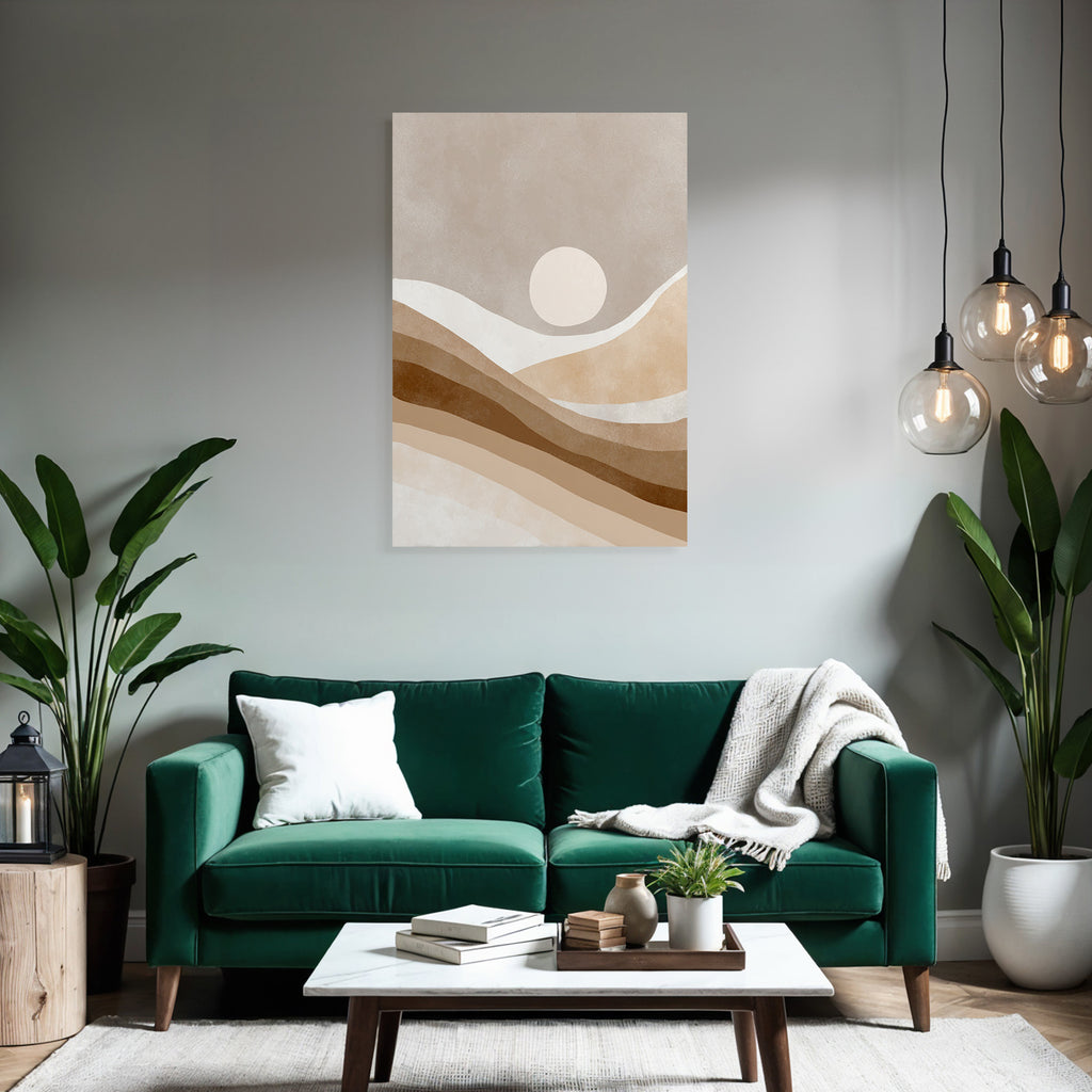 Abstract Illustration Soft Shapes Earth Tones Sun Minimalist