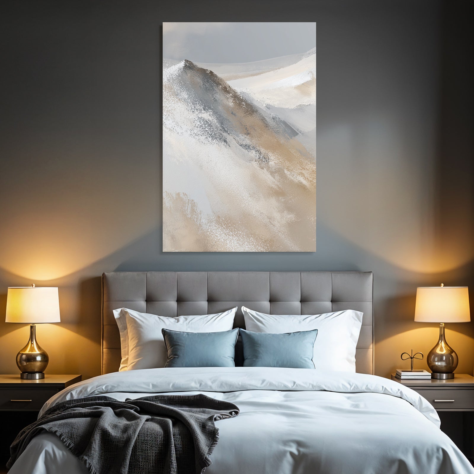 Abstract Landscape Blended Colors Browns Whites Grays Natural Elements Hills Mountains