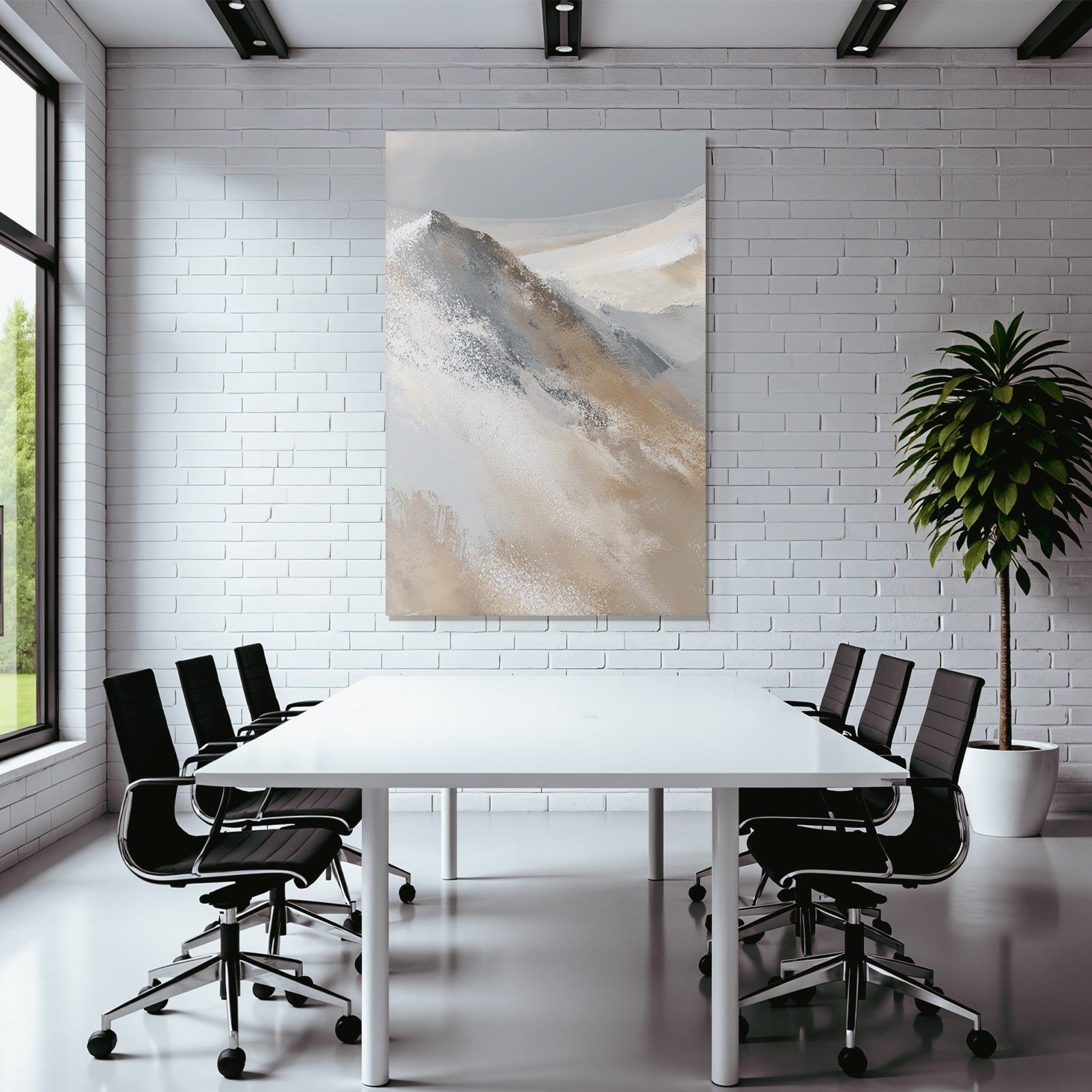 Abstract Landscape Blended Colors Browns Whites Grays Natural Elements Hills Mountains