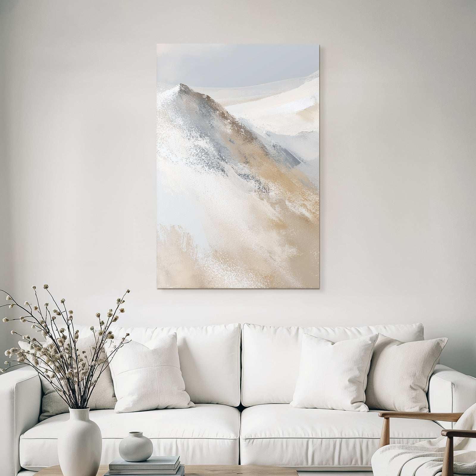 Abstract Landscape Blended Colors Browns Whites Grays Natural Elements Hills Mountains