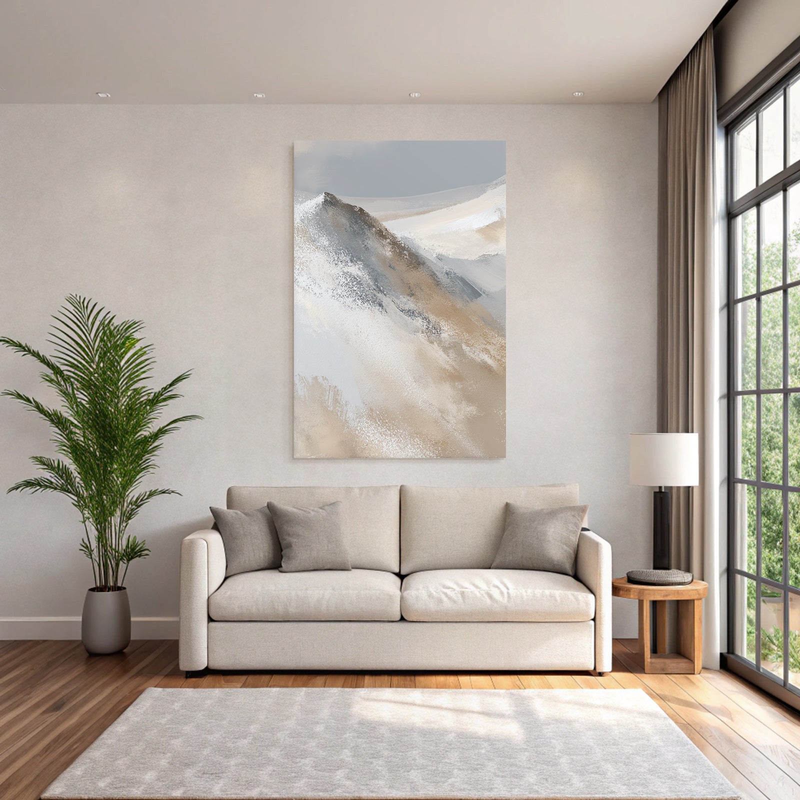 Abstract Landscape Blended Colors Browns Whites Grays Natural Elements Hills Mountains