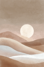 Abstract Landscape Hills Sun Warm Tones Browns Creams Soft Whites | Japandi | Einrichtungsstile