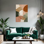 Abstract Org Shapes Warm Colors Beige Terracotta Green