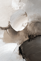 Abstract Painting Circular Shapes Soft Colors White Beige Gray Texture Layered Brushstroke Effect | Japandi | Einrichtungsstile