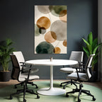 Abstract Watercolor Circles Earthy Tones Light Background