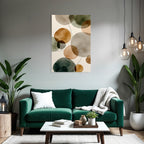 Abstract Watercolor Circles Earthy Tones Light Background