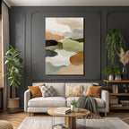 Abstract Watercolor Earthy Tones Organic Composition