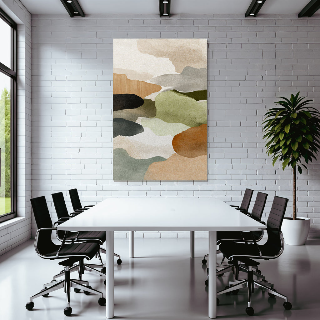 Abstract Watercolor Earthy Tones Organic Composition