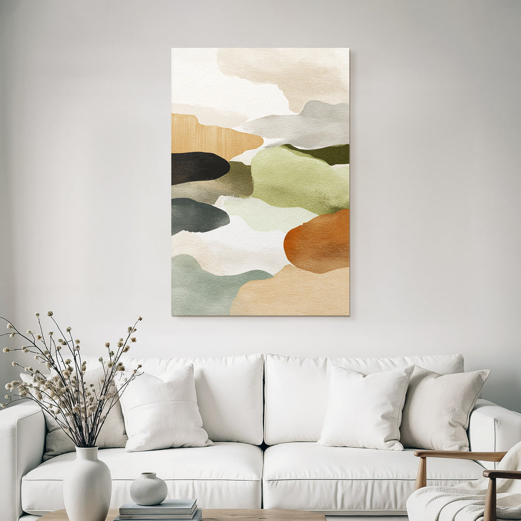 Abstract Watercolor Earthy Tones Organic Composition