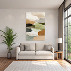Abstract Watercolor Earthy Tones Organic Composition