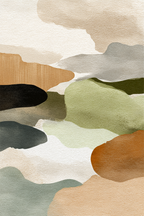 Abstract Watercolor Earthy Tones Organic Composition | Japandi | Einrichtungsstile