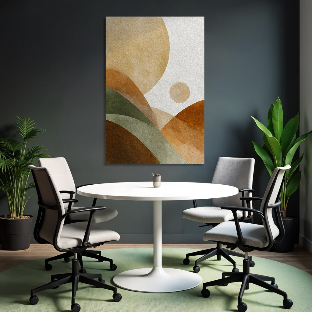 Abstract Watercolor Shapes Earthy Tones Textured Background